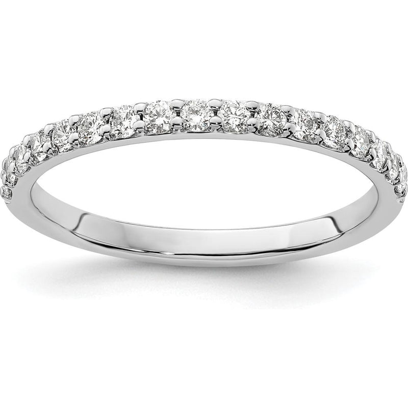 14K White Gold Diamond Band with 17 Round Diamonds - 0.34 Carat Total Diamond Weight by 0