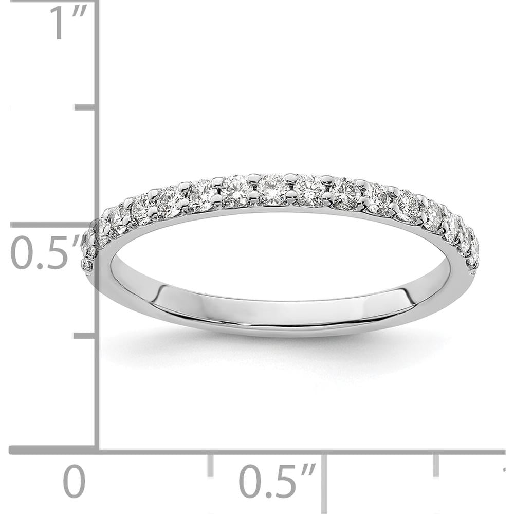 14K White Gold Diamond Band with 17 Round Diamonds - 0.34 Carat Total Diamond Weight by 0