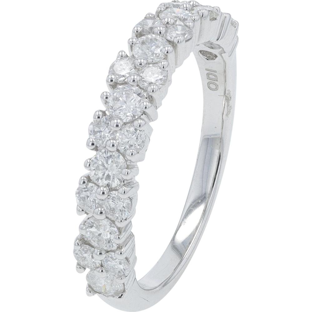 14K White Gold Diamond Band with Round Brilliant Diamonds - 1.00 Carat Total Diamond Weight