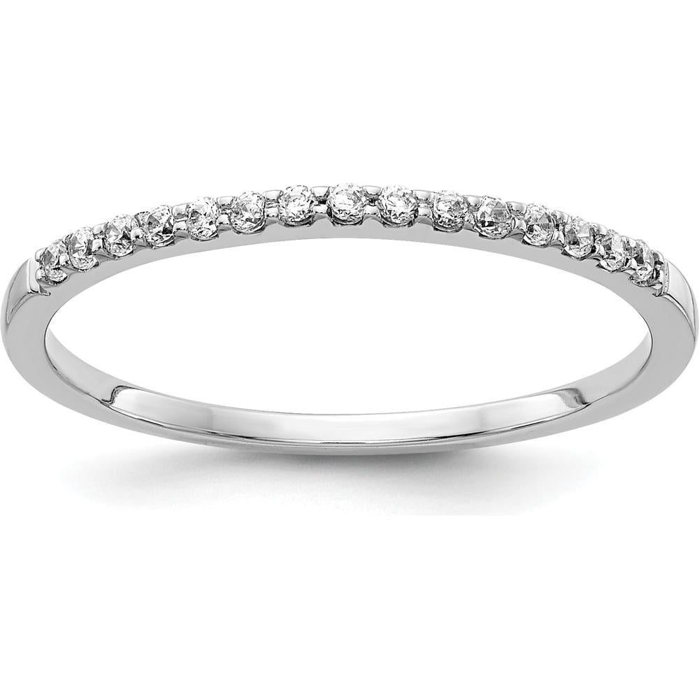 14K White Gold Diamond Band with Round Diamonds - 0.008 Carat Total Diamond Weight by 0