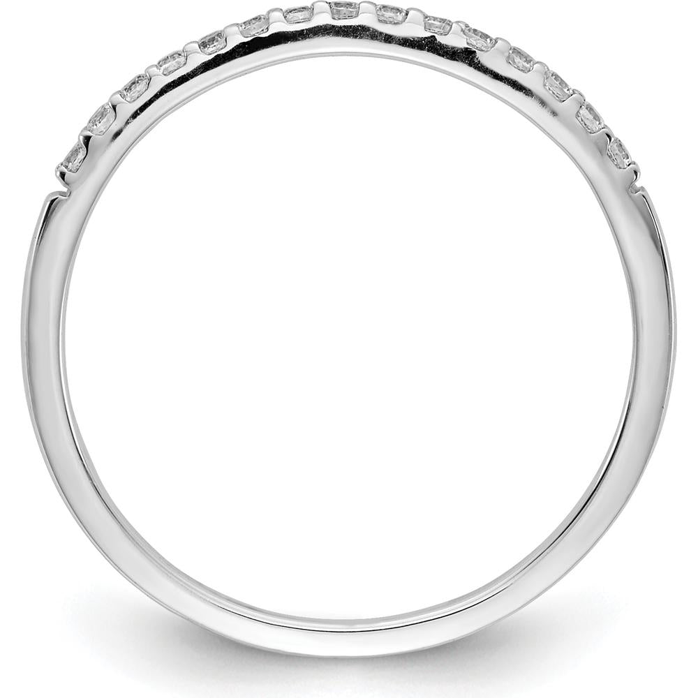 14K White Gold Diamond Band with Round Diamonds - 0.008 Carat Total Diamond Weight by 0
