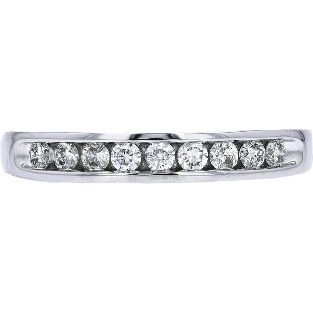 14K White Gold Diamond Band with Round Diamonds - 1/4 Carat Total Diamond Weight