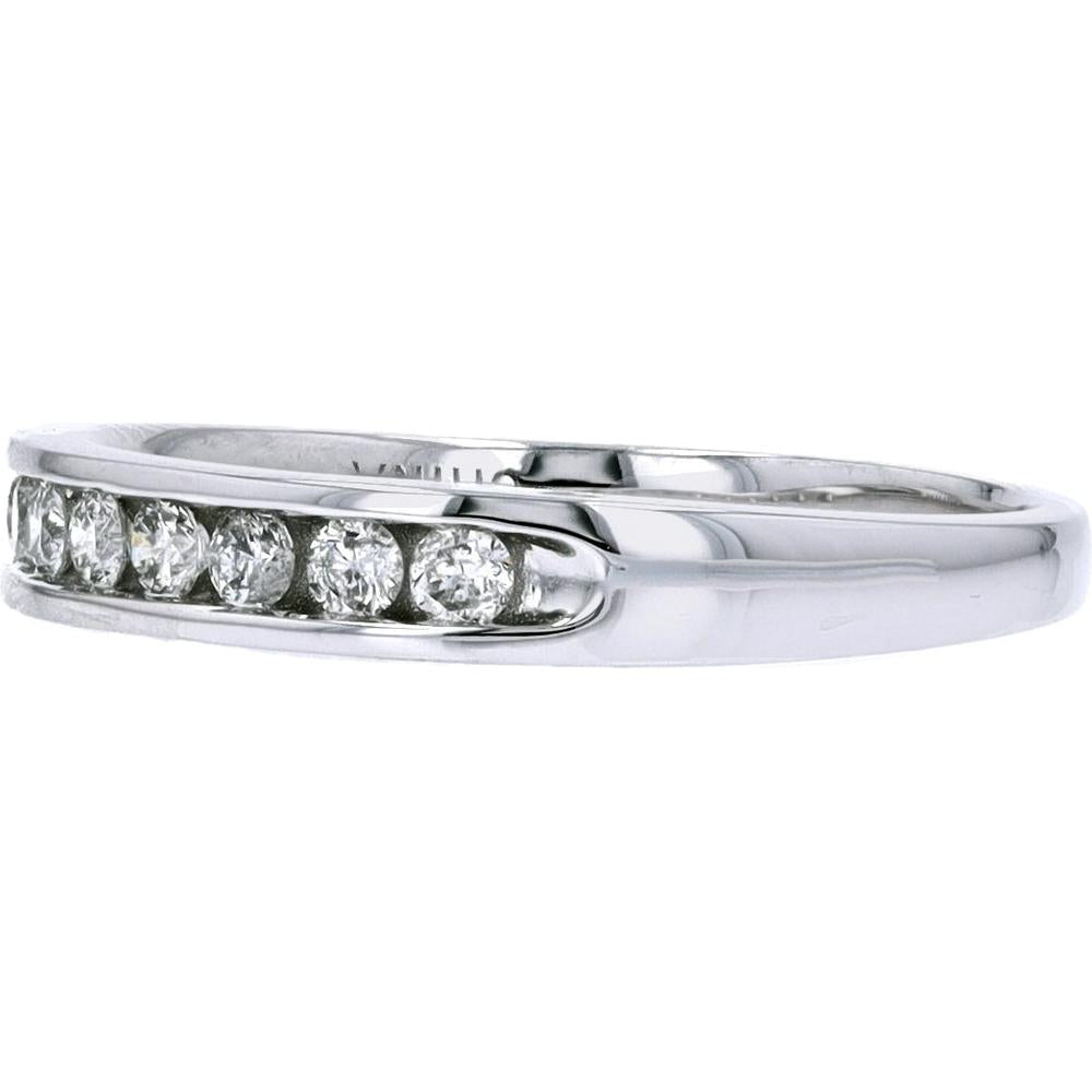 14K White Gold Diamond Band with Round Diamonds - 1/4 Carat Total Diamond Weight