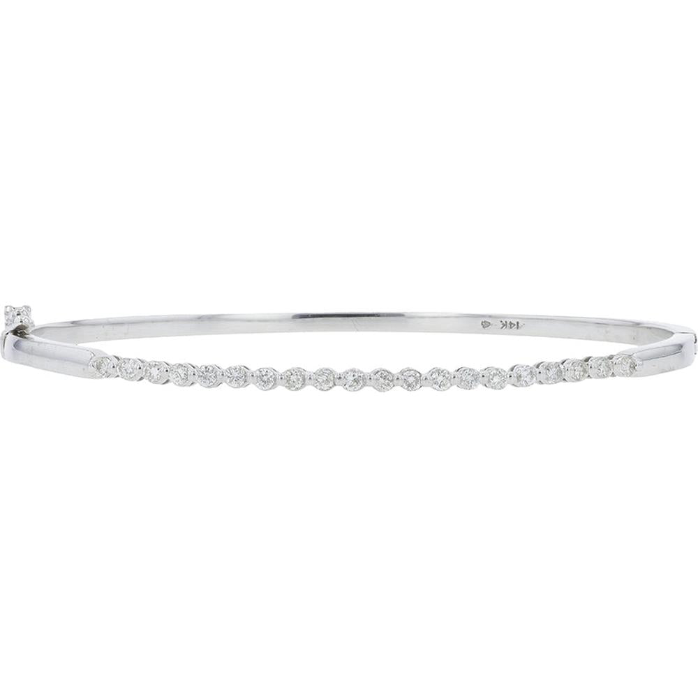 14K White Gold Diamond Bangle - 0.38 Carat Total Diamond Weight