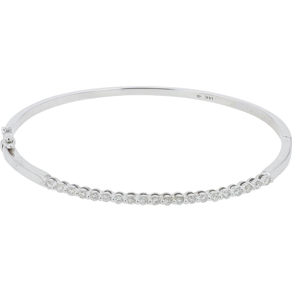 14K White Gold Diamond Bangle - 0.38 Carat Total Diamond Weight