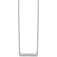 14K White Gold Diamond Bar Necklace with 0.32 Carat Total Diamond Weight by Monteluci Fine Jewelry