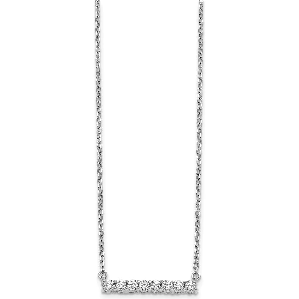 14K White Gold Diamond Bar Necklace with 0.32 Carat Total Diamond Weight by Monteluci Fine Jewelry