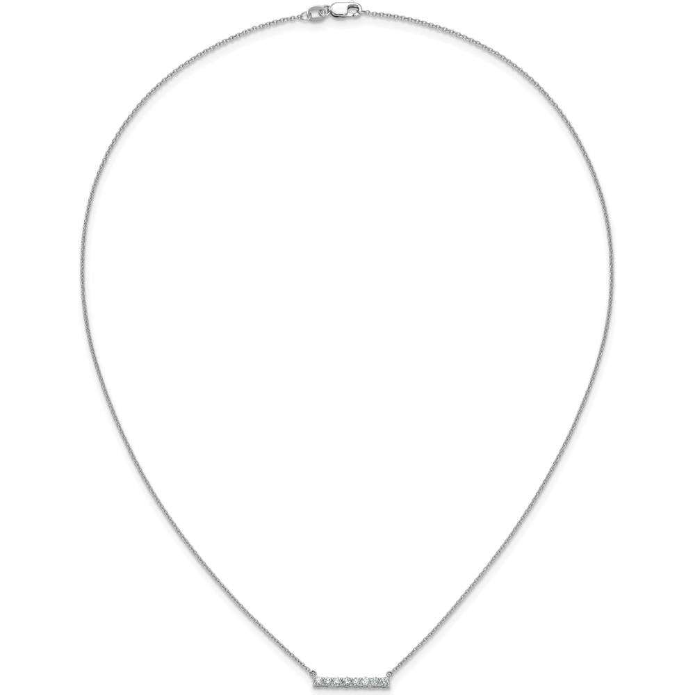 14K White Gold Diamond Bar Necklace with 0.32 Carat Total Diamond Weight by Monteluci Fine Jewelry