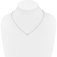 14K White Gold Diamond Bar Necklace with 1/10 Carat Round Diamonds - 18" Length by Monteluci Fine Jewelry