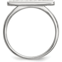 14K White Gold Diamond Bar Ring with 0.10 Carat Total Diamond Weight - G-I Clarity by Oro Pregiato