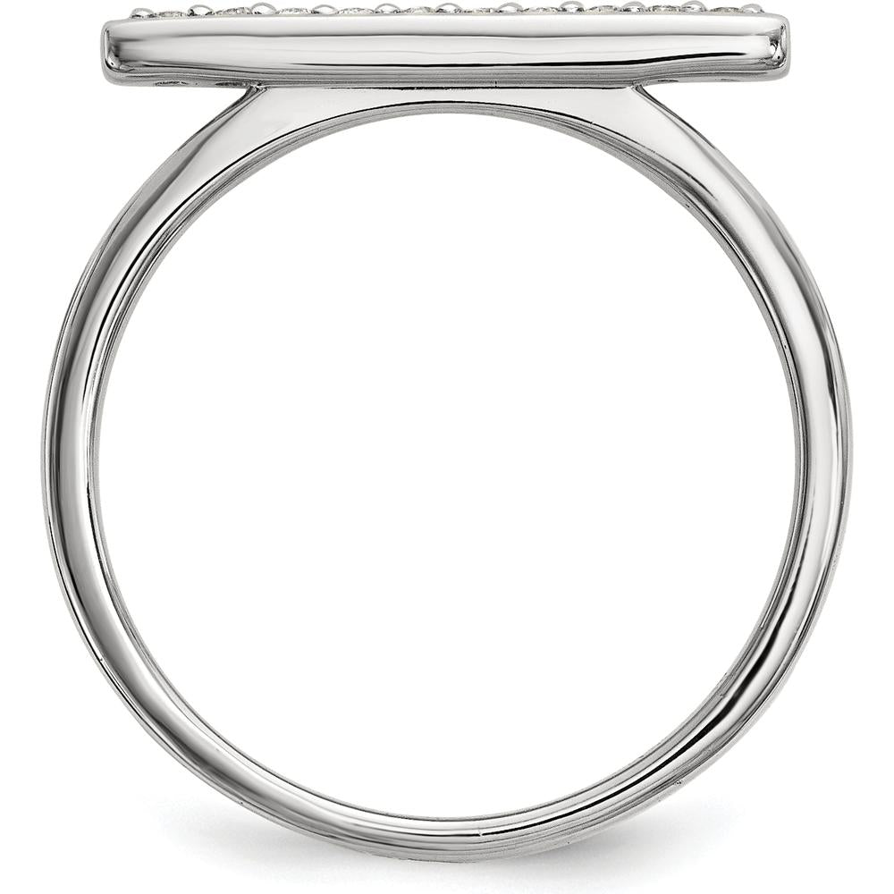 14K White Gold Diamond Bar Ring with 0.10 Carat Total Diamond Weight - G-I Clarity by Oro Pregiato
