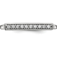 14K White Gold Diamond Bar Ring with 0.10 Carat Total Diamond Weight - G-I Clarity by Oro Pregiato