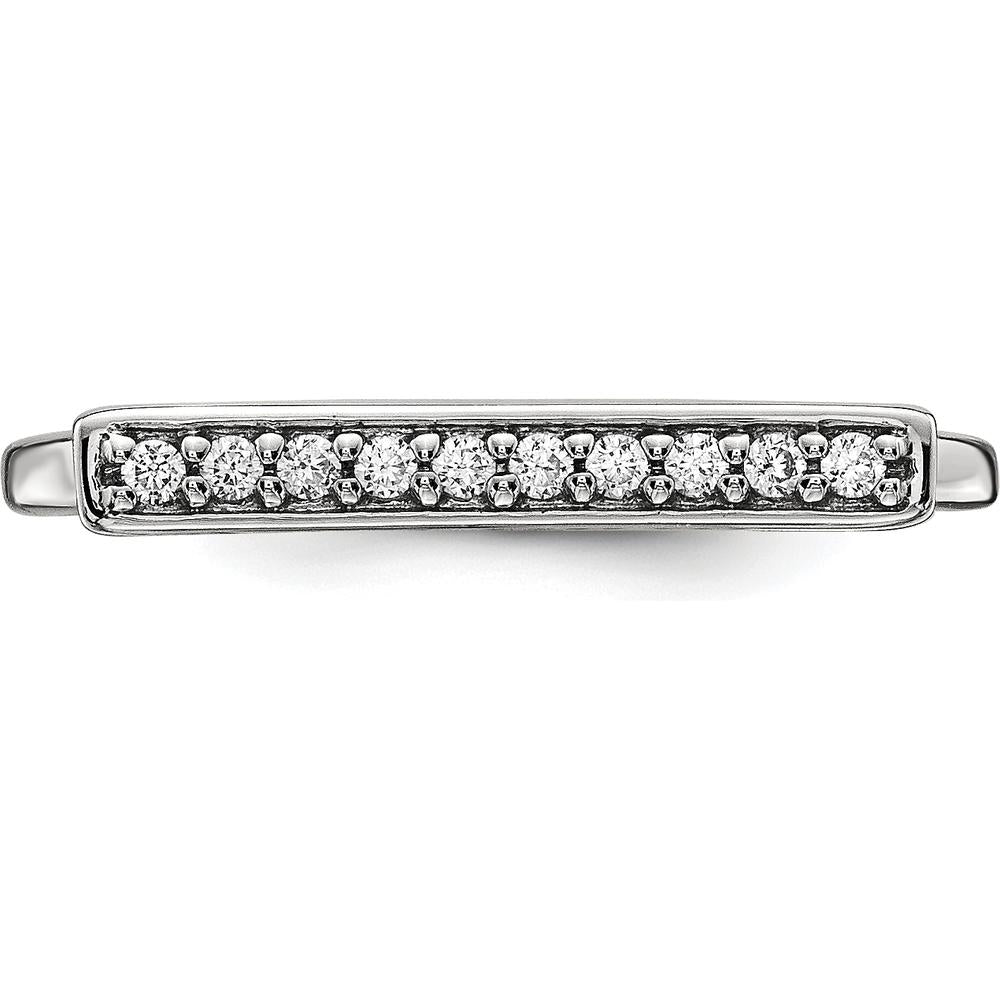 14K White Gold Diamond Bar Ring with 0.10 Carat Total Diamond Weight - G-I Clarity by Oro Pregiato