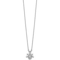 14K White Gold Diamond Bee Pendant Necklace - 1/10 Carat Total Diamond Weight by Monteluci Fine Jewelry