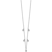 14K White Gold Diamond Bezel-Set 5-Station Necklace with Round Diamonds - 0.074 Carat Total Diamond Weight by Oro Pregiato