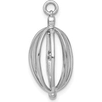 14K White Gold Diamond Bird in Cage Pendant with 5 Round Diamonds - 0.03 Carat Total Diamond Weight by Monteluci Fine Jewelry