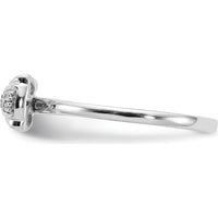 14K White Gold Diamond Bow Ring with Pavé-Set Round Natural Diamonds - 0.08 Carat Total Diamond Weight by 0