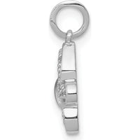 14K White Gold Diamond Butterfly Charm with 8 Round Diamonds - 0.04 Carat Total Diamond Weight by Monteluci Fine Jewelry