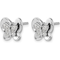 14K White Gold Diamond Butterfly Earrings with Round Diamonds - 0.22 Carats Total Diamond Weight by Monteluci Fine Jewelry