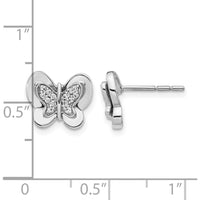 14K White Gold Diamond Butterfly Earrings with Round Diamonds - 0.22 Carats Total Diamond Weight by Monteluci Fine Jewelry