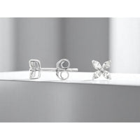 14K White Gold Diamond Butterfly Stud Earrings with Marquise Cut Diamonds - 0.27 Carats Total Diamond Weight