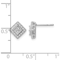 14K White Gold Diamond Button Cluster Earrings - 0.038 Carat Total Diamond Weight by Monteluci Fine Jewelry