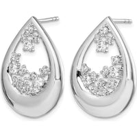 14K White Gold Diamond Button Post Earrings with Round Natural Diamonds - 0.14 Carat Total Diamond Weight by Monteluci Fine Jewelry