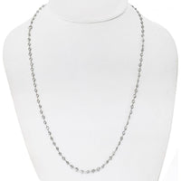 14K White Gold Diamond By The Yard Chain Necklace - 91 Round Diamonds, 7.50 Carats Total Carat Weight