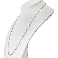 14K White Gold Diamond By The Yard Chain Necklace - 91 Round Diamonds, 7.50 Carats Total Carat Weight