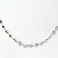 14K White Gold Diamond By The Yard Chain Necklace - 91 Round Diamonds, 7.50 Carats Total Carat Weight