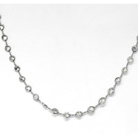 14K White Gold Diamond By the Yard Necklace with 75 Round Diamonds - 8.47 Carats Total Diamond Weight