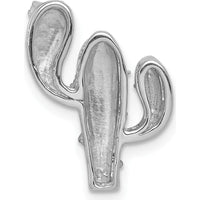 14K White Gold Diamond Cactus Pendant with 9 Round Diamonds - 0.01 Carat Total Diamond Weight by Monteluci Fine Jewelry