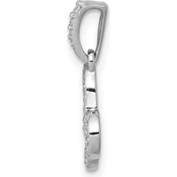 14K White Gold Diamond Capricorn Zodiac Pendant with 31 Round Diamonds - 0.0305 Carat Total Diamond Weight by Monteluci Fine Jewelry