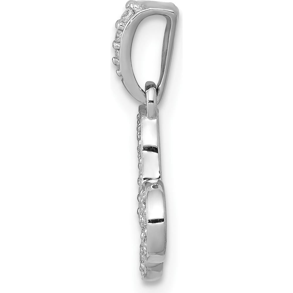 14K White Gold Diamond Capricorn Zodiac Pendant with 31 Round Diamonds - 0.0305 Carat Total Diamond Weight by Monteluci Fine Jewelry