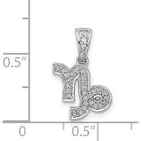 14K White Gold Diamond Capricorn Zodiac Pendant with 31 Round Diamonds - 0.0305 Carat Total Diamond Weight by Monteluci Fine Jewelry