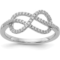 14K White Gold Diamond Celtic Knot Ring with Round Diamonds - 0.015 Carat Total Diamond Weight by 0