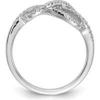 14K White Gold Diamond Celtic Knot Ring with Round Diamonds - 0.015 Carat Total Diamond Weight by 0