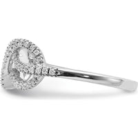 14K White Gold Diamond Celtic Knot Ring with Round Diamonds - 0.015 Carat Total Diamond Weight by 0