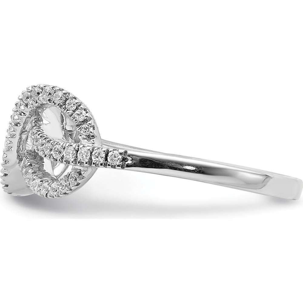 14K White Gold Diamond Celtic Knot Ring with Round Diamonds - 0.015 Carat Total Diamond Weight by 0