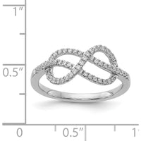 14K White Gold Diamond Celtic Knot Ring with Round Diamonds - 0.015 Carat Total Diamond Weight by 0