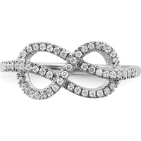 14K White Gold Diamond Celtic Knot Ring with Round Diamonds - 0.015 Carat Total Diamond Weight by 0