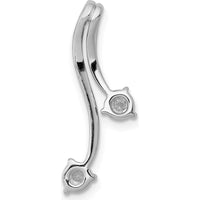14K White Gold Diamond Chain Slide Pendant with 2 Round Diamonds - 0.10 Carat Total Diamond Weight by Monteluci Fine Jewelry