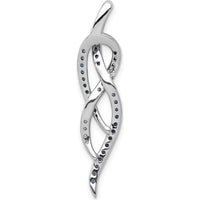 14K White Gold Diamond Chain Slide Pendant with Blue and White Diamonds - 1/3 Carat Total Diamond Weight by Monteluci Fine Jewelry