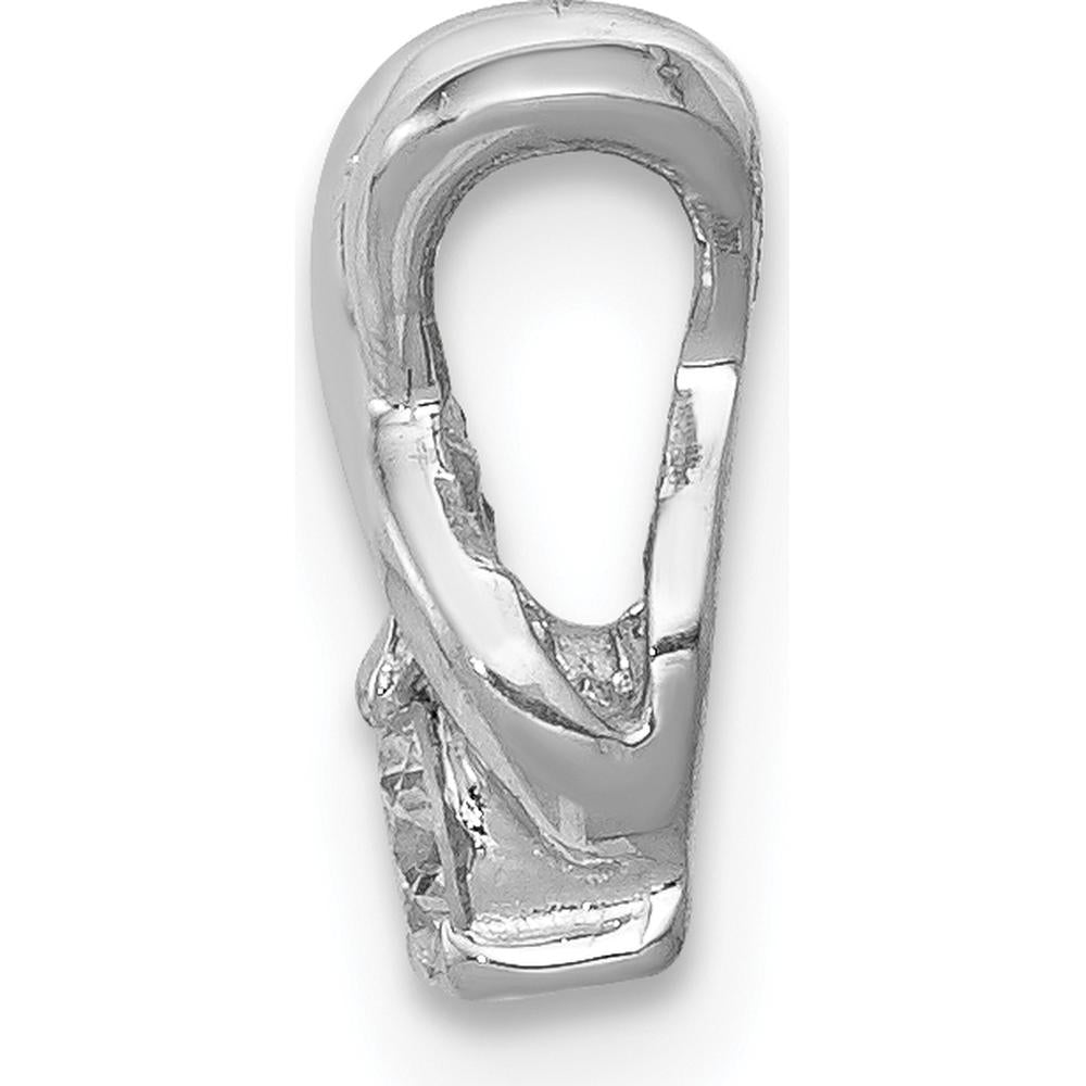 14K White Gold Diamond Chain Slide with Round Faceted Diamond - 0.093 Carat by Monteluci Fine Jewelry