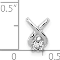 14K White Gold Diamond Chain Slide with Round Faceted Diamond - 0.093 Carat by Monteluci Fine Jewelry
