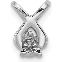 14K White Gold Diamond Chain Slide with Round Faceted Diamond - 0.093 Carat by Monteluci Fine Jewelry