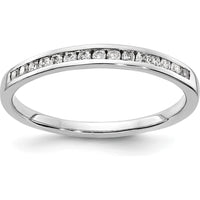 14K White Gold Diamond Channel Band with 15 Round Brilliant Diamonds - 0.15 Carat Total Diamond Weight by 0