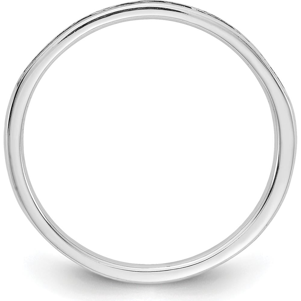 14K White Gold Diamond Channel Band with 15 Round Brilliant Diamonds - 0.15 Carat Total Diamond Weight by 0