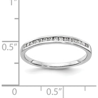 14K White Gold Diamond Channel Band with 15 Round Brilliant Diamonds - 0.15 Carat Total Diamond Weight by 0