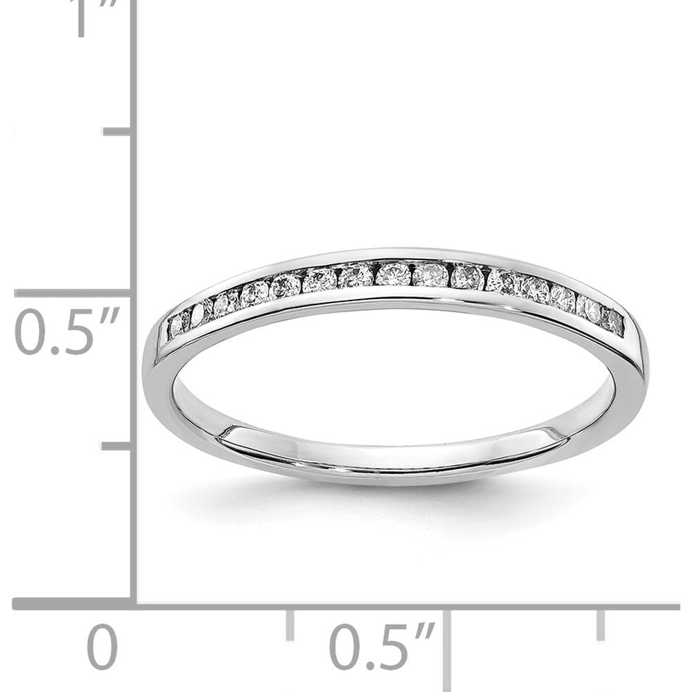 14K White Gold Diamond Channel Band with 15 Round Brilliant Diamonds - 0.15 Carat Total Diamond Weight by 0